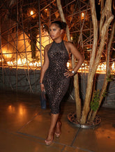 Cheetah halter jumpsuit