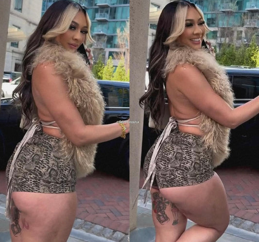 Khaki fur halter