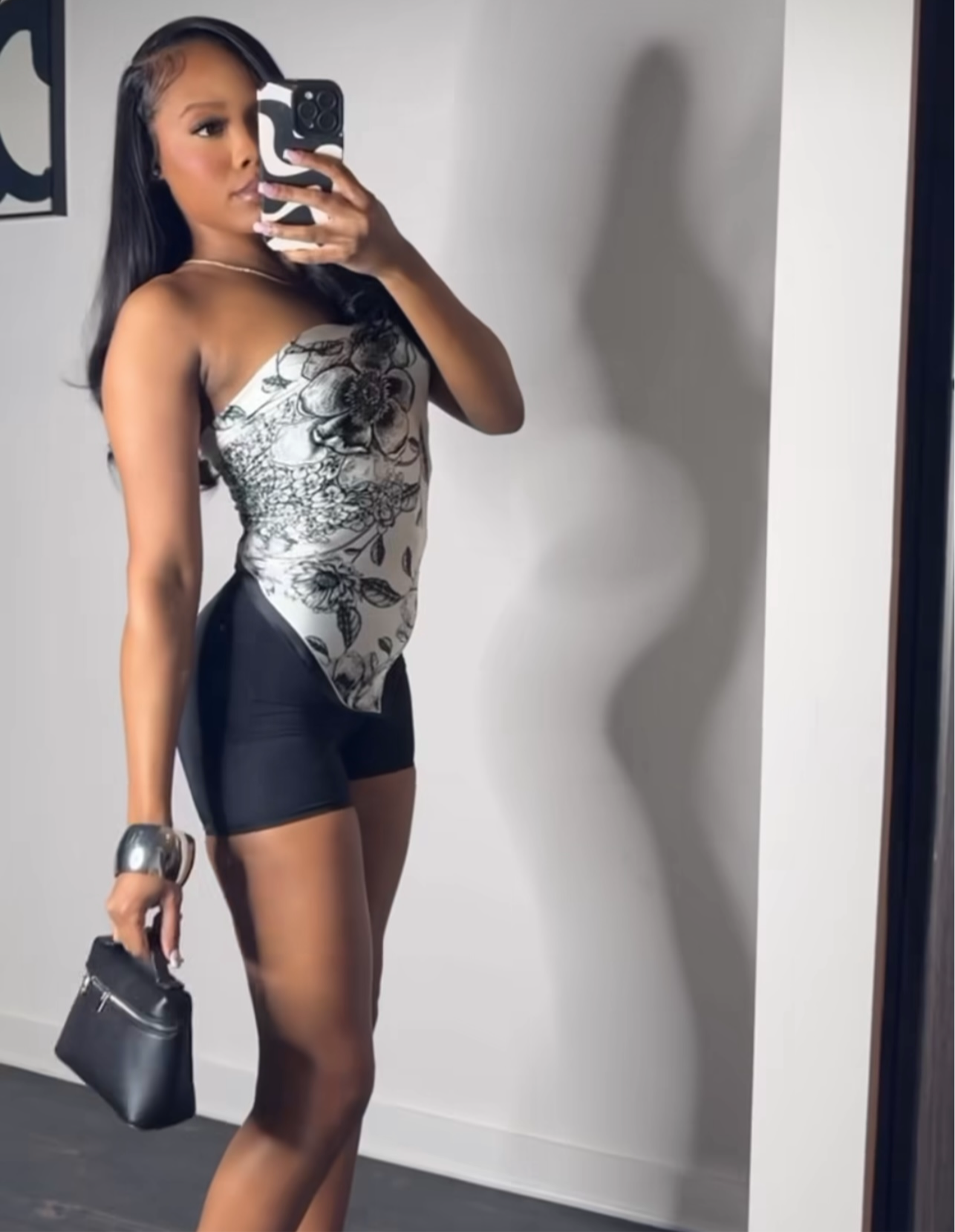 Black silk scarf top