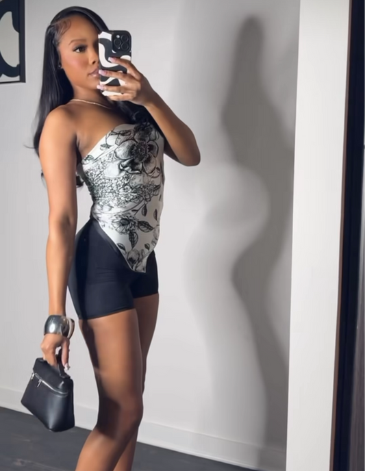 Black silk scarf top